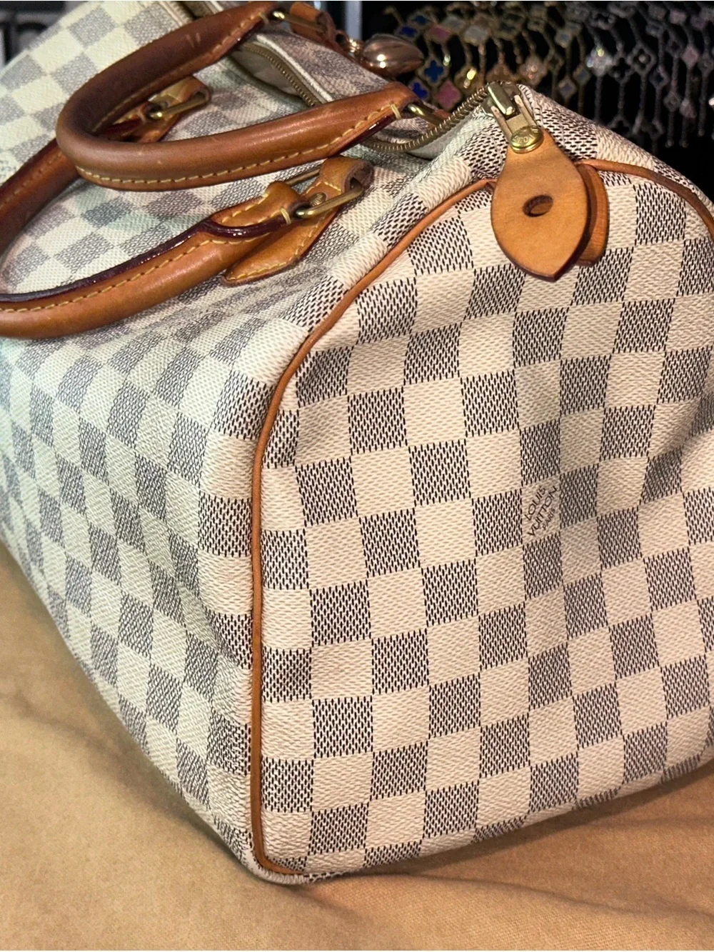 Authentic Louis Vuitton Damier Azur Speedy 30 White